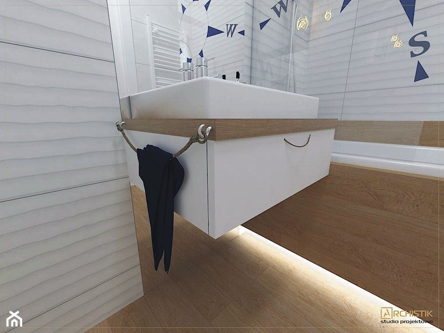 Łazienka styl marynistyczny - zdjęcie od ARCHISTIK Studio Projektowe