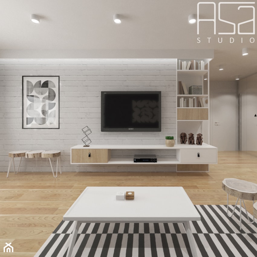 Mieszkanie_Łęczna 70,7mq - Salon, styl nowoczesny - zdjęcie od asa studio - Homebook