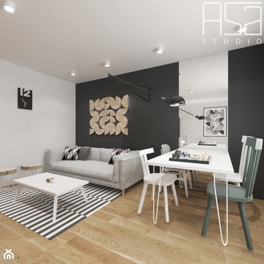 Mieszkanie_Łęczna 70,7mq - Salon, styl nowoczesny - zdjęcie od asa studio