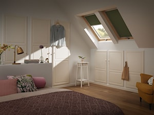 Poddasze - Inspiracje VELUX - Średnia biała sypialnia na poddaszu, styl prowansalski - zdjęcie od VELUX