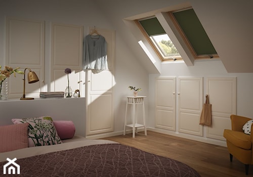 Poddasze - Inspiracje VELUX - Średnia biała sypialnia na poddaszu, styl prowansalski - zdjęcie od VELUX