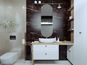 Łazienka - Mała bez okna z lustrem łazienka, styl glamour - zdjęcie od Happy Home