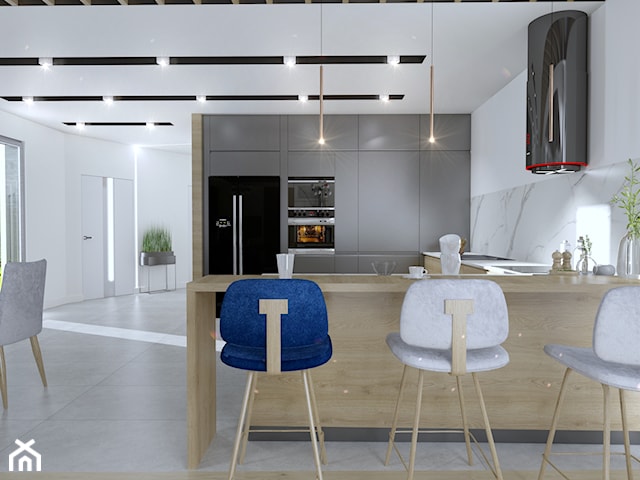 Salon z kuchnią w nowoczesnym stylu 