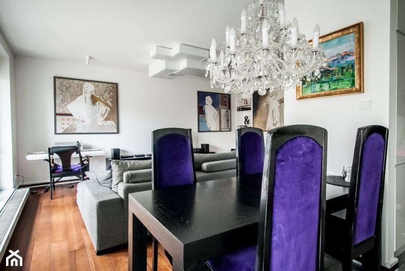 Dla dwojga - Średni biały salon z jadalnią, styl nowoczesny - zdjęcie od We-ska design.