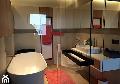 wnętrza prywatne - Średnia łazienka z oknem, styl nowoczesny - zdjęcie od U design Janusz Płoszaj