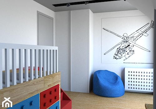 Pokój dziecka 01 - Średni biały pokój dziecka dla dziecka dla chłopca, styl nowoczesny - zdjęcie od pracownia.aqq