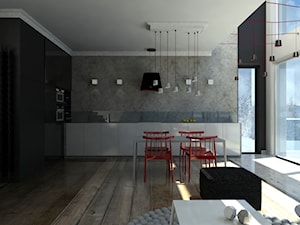 Dom jednorodzinny 01 - Salon, styl nowoczesny - zdjęcie od pracownia.aqq