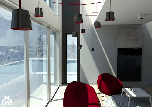 Dom jednorodzinny 01 - Salon, styl nowoczesny - zdjęcie od pracownia.aqq