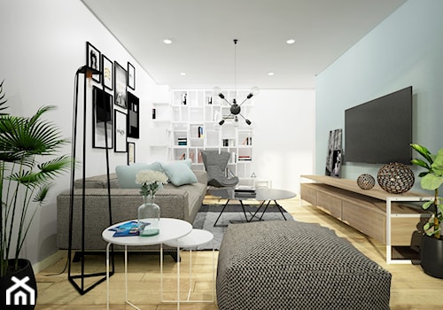 Remont mieszkania pod inwestycję - Mały biały salon, styl skandynawski - zdjęcie od Wnętrza od NOWA
