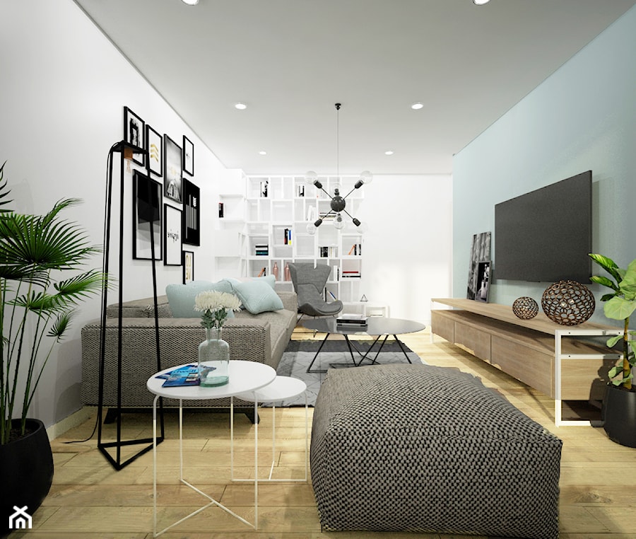Remont mieszkania pod inwestycję - Mały biały salon, styl skandynawski - zdjęcie od Wnętrza od NOWA
