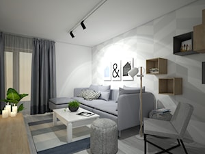 Male mieszkanie - Mały biały salon, styl skandynawski - zdjęcie od Wnętrza od NOWA