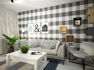 Małe mieszkanie wersja 2 - Mały salon, styl skandynawski - zdjęcie od Wnętrza od NOWA