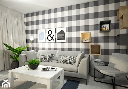 Małe mieszkanie wersja 2 - Mały salon, styl skandynawski - zdjęcie od Wnętrza od NOWA