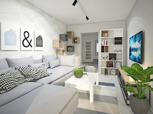 Male mieszkanie - Mały biały szary salon, styl skandynawski - zdjęcie od Wnętrza od NOWA