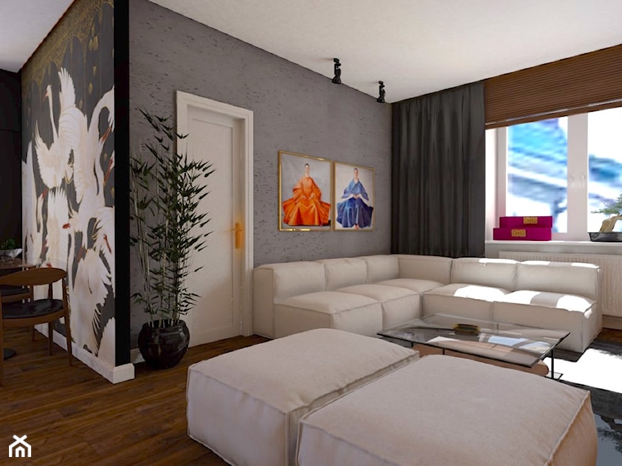 Dwupokojowe mieszkanie 46m2 - Sypialnia, styl nowoczesny - zdjęcie od Gosha Malgorzata Masek