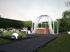 Projekt ogrodu przydomowego w Solcu - Średni ogród za domem z jacuzzi, styl nowoczesny - zdjęcie od Line Design