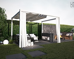 Projekt ogrodu przydomowego w Solcu - Średni ogród za domem z altaną, styl nowoczesny - zdjęcie od Line Design - Homebook