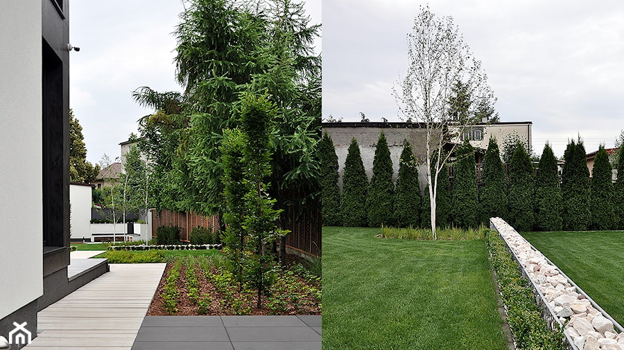 OGRÓD PRZYDOMOWY W WARSZAWIE - Duży ogród za domem, styl nowoczesny - zdjęcie od Line Design