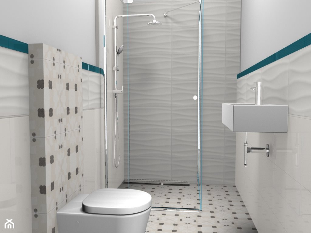 Biała łazienka fala 3d - zdjęcie od papierowydom - Homebook