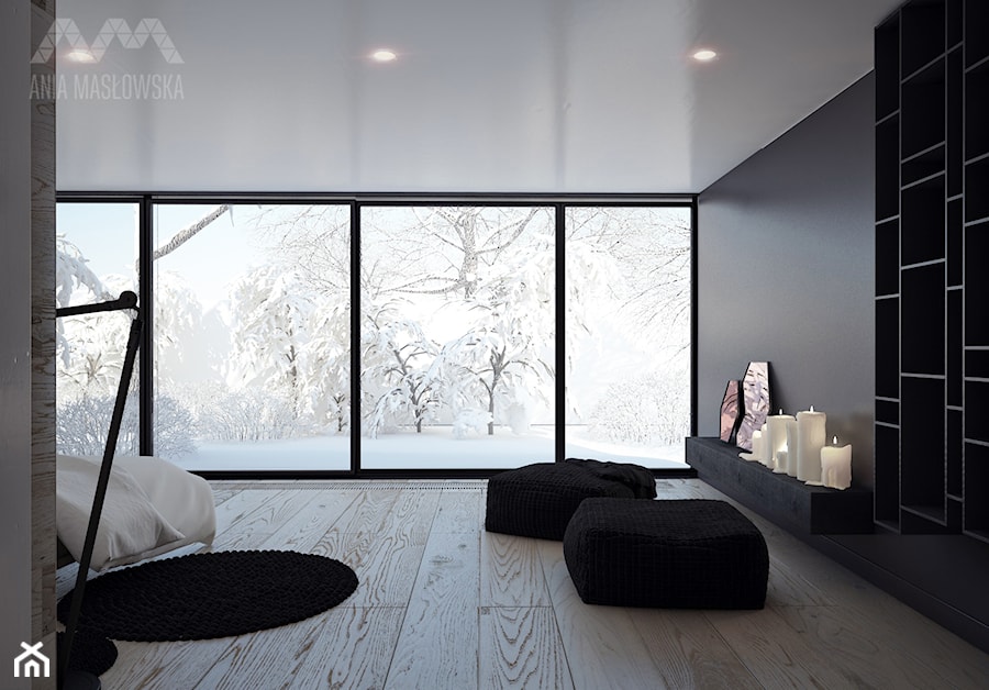 Projekt wnętrz domu pod Białymstokiem_wersja2 - Sypialnia, styl minimalistyczny - zdjęcie od Ania Masłowska