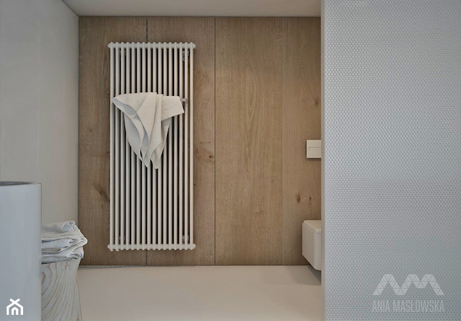 Projekt wnętrz domu pod Białymstokiem_wersja1 - Średnia łazienka, styl minimalistyczny - zdjęcie od Ania Masłowska