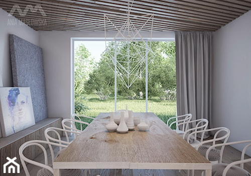 Projekt domu w Józefowie - Średnia szara jadalnia jako osobne pomieszczenie, styl minimalistyczny - zdjęcie od Ania Masłowska