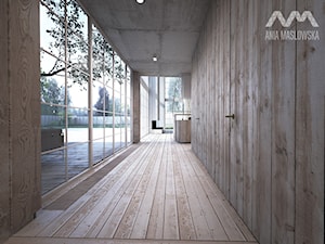 Dom jednorodzinny 450 m2 - Duży beżowy hol / przedpokój, styl skandynawski - zdjęcie od Ania Masłowska