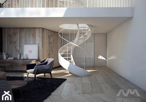 Projekt wnętrz domu pod Białymstokiem_wersja2 - Hol / przedpokój, styl skandynawski - zdjęcie od Ania Masłowska