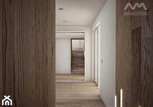 Projekt domu w Józefowie - Duży biały hol / przedpokój, styl minimalistyczny - zdjęcie od Ania Masłowska