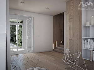 Projekt domu w Józefowie - Średni biały hol / przedpokój, styl minimalistyczny - zdjęcie od Ania Masłowska