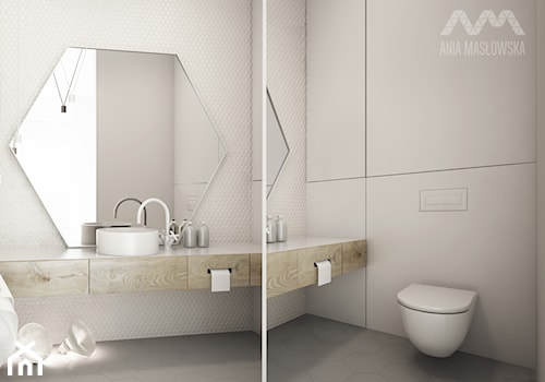 Projekt domu w Józefowie - Średnia łazienka, styl minimalistyczny - zdjęcie od Ania Masłowska