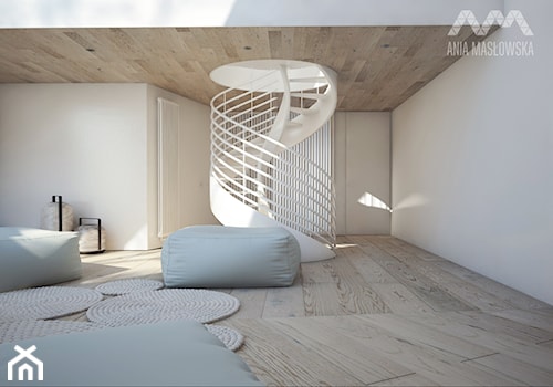 Projekt wnętrz domu pod Białymstokiem_wersja1 - Duży biały hol / przedpokój, styl skandynawski - zdjęcie od Ania Masłowska
