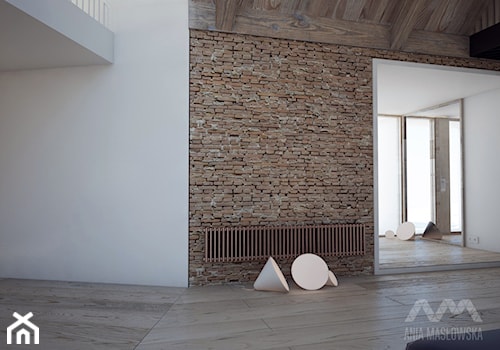 Projekt wnętrz domu pod Białymstokiem_wersja2 - Hol / przedpokój, styl minimalistyczny - zdjęcie od Ania Masłowska