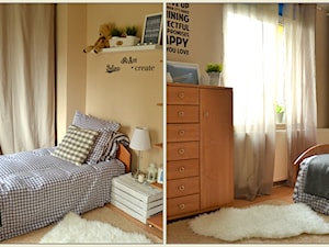 Mała beżowa sypialnia, styl tradycyjny - zdjęcie od natasza7890