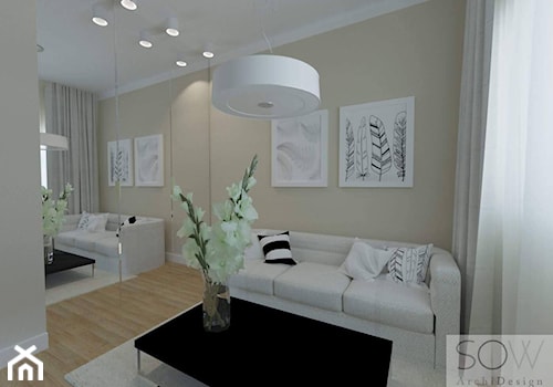 Projekt apartamentu w Wilanowie - Średnia beżowa sypialnia, styl nowoczesny - zdjęcie od Architektura wnętrz Sylwia Woch