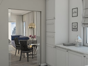 Mała biała jadalnia w salonie, styl glamour - zdjęcie od Architektura wnętrz Sylwia Woch