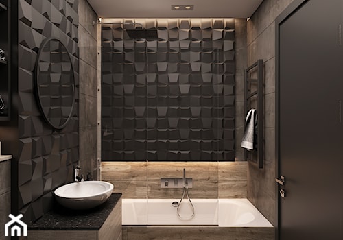 Mroczna łazienka - Łazienka, styl nowoczesny - zdjęcie od Architektura wnętrz Sylwia Woch