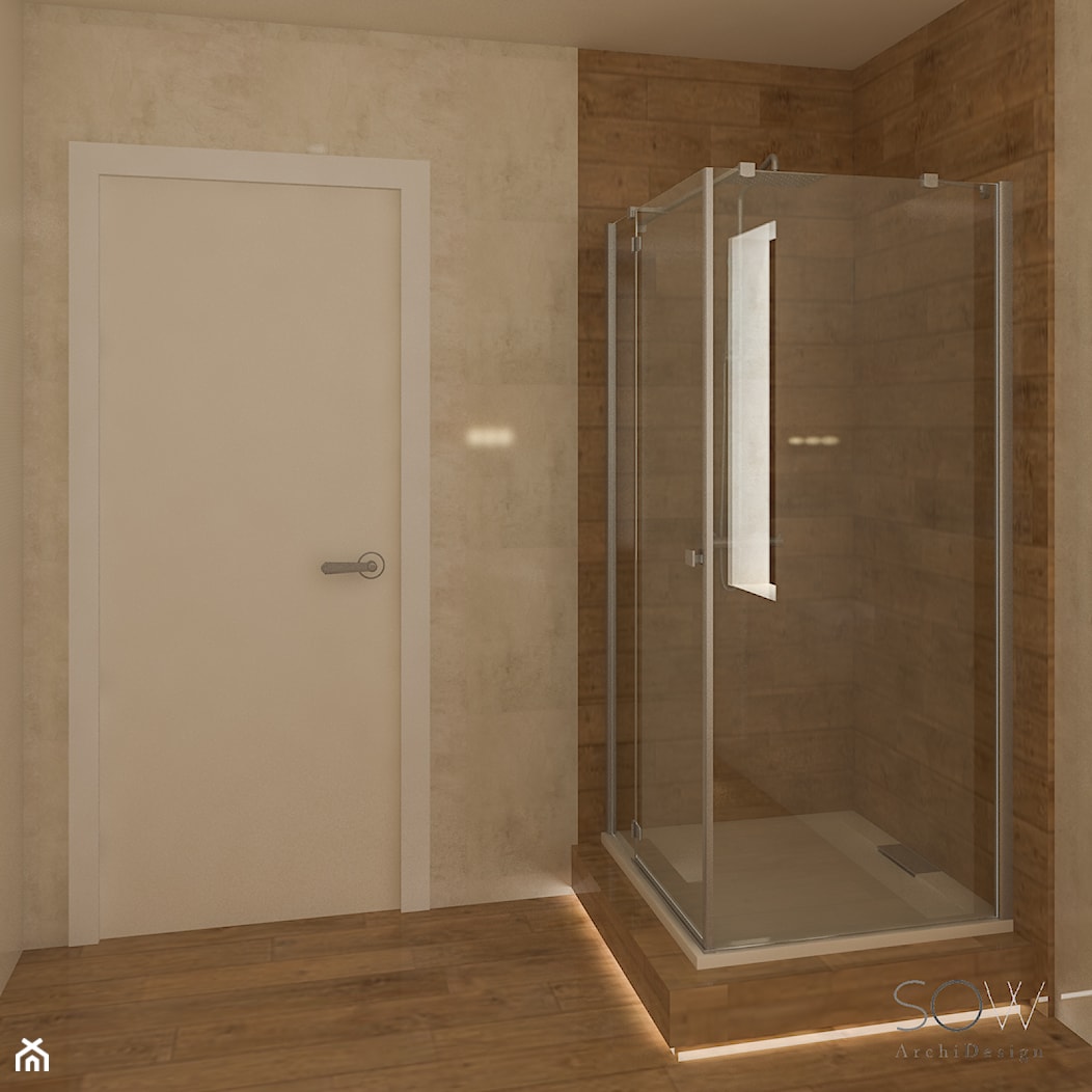 Wnętrza w ciepłym, eleganckim klimacie - Średnia łazienka, styl nowoczesny - zdjęcie od Architektura wnętrz Sylwia Woch - Homebook