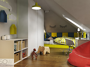 Projekt domu w Ożarowie Mazowieckim - Średni szary pokój dziecka dla dziecka dla nastolatka dla chłopca dla dziewczynki, styl nowoczesny - zdjęcie od Architektura wnętrz Sylwia Woch