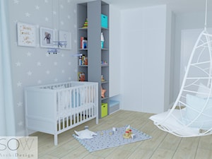 Mieszkanie na warszawskim Wilanowie - Średni szary pokój dziecka dla niemowlaka dla chłopca dla dziewczynki, styl skandynawski - zdjęcie od Architektura wnętrz Sylwia Woch