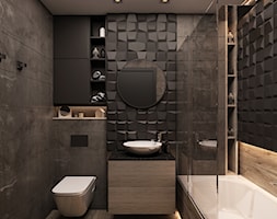 Mroczna łazienka - Średnia bez okna z punktowym oświetleniem łazienka, styl nowoczesny - zdjęcie od Architektura wnętrz Sylwia Woch - Homebook