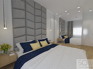 Projekt apartamentu w Wilanowie - Średnia biała sypialnia, styl nowoczesny - zdjęcie od Architektura wnętrz Sylwia Woch