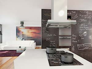 Wyspowy okap atino w jasnej przestronnej kuchni - zdjęcie od GLOBALO.PL - Ciche i wydajne okapy kuchenne