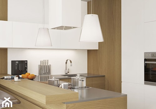 Biały okap Toredo w minimalistycznej kuchni - zdjęcie od GLOBALO.PL - Ciche i wydajne okapy kuchenne