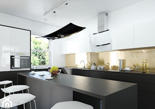 Biały okap altemo w nowoczesnej kuchni - zdjęcie od GLOBALO.PL - Ciche i wydajne okapy kuchenne
