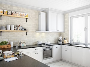 Klasyczna elegancka kuchnia z okapem Nidaro 60.3 White - zdjęcie od GLOBALO.PL - Ciche i wydajne okapy kuchenne