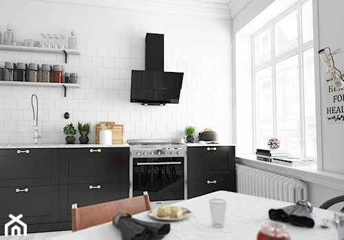 Zjawiskowa kuchnia w stylu skandynawskim z okapem Certus - zdjęcie od GLOBALO.PL - Ciche i wydajne okapy kuchenne