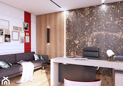 Nowoczensy Dom - Biuro, styl nowoczesny - zdjęcie od Równo pod Sufitem Projektowanie Wnętrz