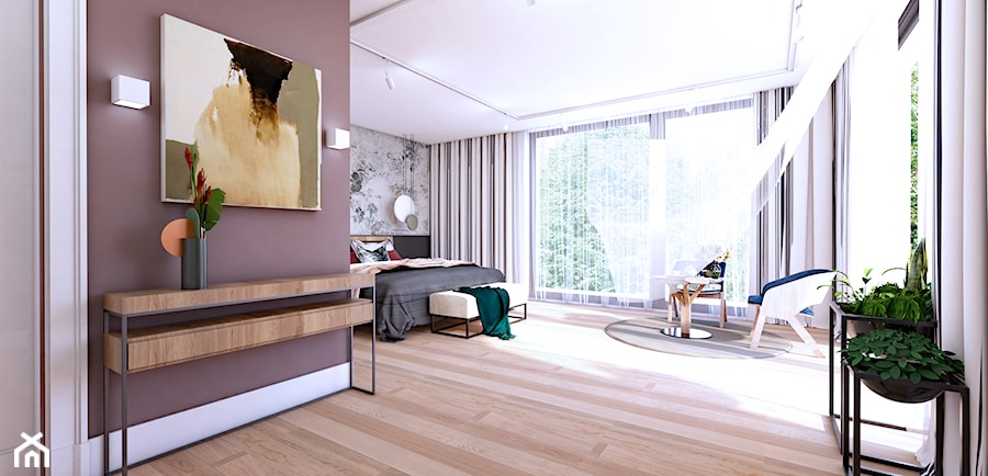 Nowoczensy Dom - Sypialnia, styl nowoczesny - zdjęcie od Równo pod Sufitem Projektowanie Wnętrz