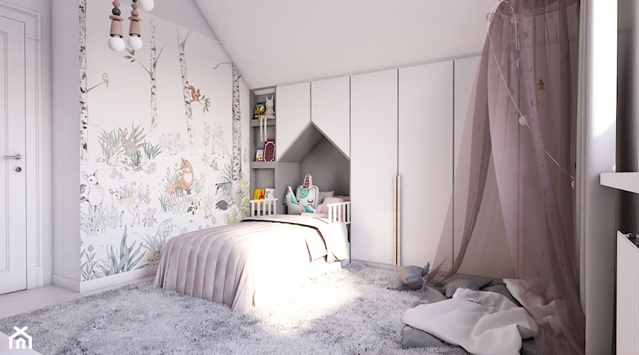 Dom jednorodzinny w Łomży - Pokój dziecka, styl nowoczesny - zdjęcie od Równo pod Sufitem Projektowanie Wnętrz